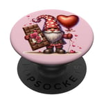 Pink Valentines Day Gnome Accessories Valentines Chocolate PopSockets Adhesive PopGrip