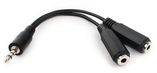 GEMBIRD CABLE AUDIO SPLITTER 3.5MM10CM BLK CCA-415-0.1M GEMBIRD