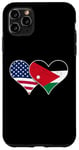 Coque pour iPhone 11 Pro Max Drapeaux des États-Unis et de la Jordanie – Cœurs vintage américains et jordaniens