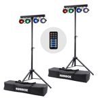 2 x Equinox Microbar COB LED PARBAR System RGB DJ Disco Stage Light Inc Bag Pair