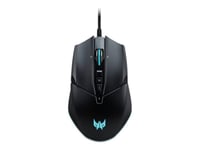 Acer Predator Cestus 335 (PMW120) - Souris - ergonomique - optique - 10 boutons - filaire - USB 2.0 - noir - Pour la vente au détail