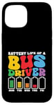 Coque pour iPhone 15 Batterie drôle de conducteur de bus scolaire, bus public, bus