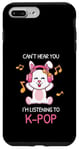 Coque pour iPhone 7 Plus/8 Plus Cadeau Kpop Bunny avec inscription « Can't Hear You I'm Listening To K-pop »