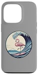 iPhone 13 Pro Funny Pink Flamingo Surfer Dude - Tropical Great Big Wave Case