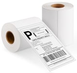 Agoer Thermal Labels, 500 PCS (2 Rolls) Sticky Labels on A Roll, 4” X 6” (101 X 152 mm) Printer Labels Easy to Peel Off, Shipping Labels, Self Adhesive Labels for Office, Kitchen, Printers