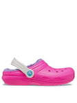 Crocs Kids Classic Lined Clog - Pink, Pink, Size 4 Older