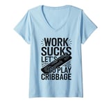 Womens Board Counting - Pegs Card Games Cribbage V-Neck T-Shirt