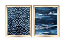 Bilde Nautical med Ramme 2-pk Flerfarget - 22,3x52,8 cm Bilder & kunst