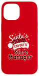 Coque pour iPhone 15 Plaid de Noël Buffalo, directeur de magasin préféré de Funny Santa