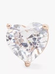 kate spade new york Heart Cubic Zirconia Stud Earrings, Rose Gold/Clear