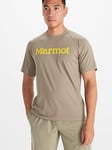 Marmot Windridge Graphic SS, T-shirt fonctionnel respirant, t-shirt de sport à manches courtes, t-shirt de fitness à séchage rapide, Homme, Vetiver, XL