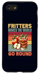 Coque pour iPhone SE (2020) / 7 / 8 Apple Beignets Makes the World Go Round Funny Retro Foodie