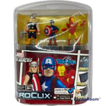 Marvel Super Heroes HeroClix Figure Set Thor Iron Man Capt America (DAMAGED BOX)