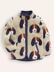 Mini Boden Kids' Cosy Borg Jacket, Oatmeal Pups