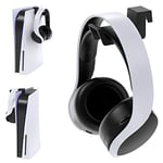 FYOUNG Headset Holder for PS5&PS5 Slim, Hook Hanger for PS5 Headphone Hanger Holder, Headphone Stand for PS5/PS5 Slim-Black (Black)