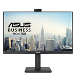 ASUS BE249QFK Moniteur de vidéoconférence 24" (23,8" Visible), Full HD, IPS, 100 Hz, sans Cadre, Webcam Full HD, Disposition du Microphone, Haut-parleurs stéréo, Hauteur réglable, Design Ergonomique,