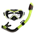 MHSHKS Snorkel Set Anti-Fog Snorkeling Diving Mask Underwater Respirator Set Swimming Supplies Diving Equipment Kit For Children (Color : Black green)