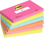 Post-It 7100259224, Rektangel, Blå, Grön, Orange, Rosa, Papper, Poptimistic, 127 Mm, 76 Mm