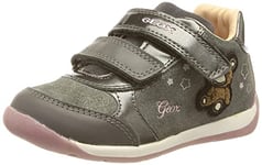 Geox Bébé Fille B Each Girl A Premiers Pas, Dk Grey/Dk Pink, 21 EU