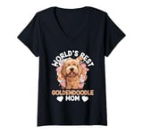 Womens Goldendoodle Dog Breed Pet World's Best Goldendoodle Mom V-Neck T-Shirt