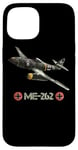 Coque pour iPhone 15 La Seconde Guerre mondiale 2 avion de chasse allemand ME 262