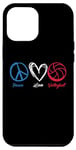 Coque pour iPhone 13 Pro Max Peace Love Volleyball Joueurs Coeur Lovely Ball Sport Lovers