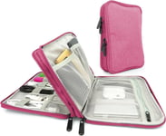 Pochette Pour Câbles - Sac De Rangement Informatique - Organisateur Pour Accessoires Électroniques | Disque Dur | Chargeur | Batterie Externe - Rose[One143644]