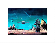 Wee Blue Coo MOVIE FILM ROBBY ROBOT FORBIDDEN PLANET SPACE STARS SCI FI ART PRINT B12X12174