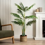 Artificial Golden Palm Tree in Black Plastic Plant Pot