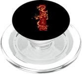 Puissance verticale du dragon en fleur de cerisier Sakura PopSockets PopGrip pour MagSafe