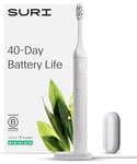 SURI Electric Toothbrush—Sustainable Electric Toothbrushes Adults, Slim Sonic Toothbrush & Accessories, 40-Day Battery, 2 Modes, Travel Toothbrush, Ideal Christmas Gifts for Women & Gifts for Men