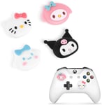 Thumbsticks Pour Ps5 Pour Ps4 Manette,Cute Anime Thème Silicone Joystick Grips Caps Accessoire Pour Xbox Series X/S, Xbox One, Switch Pro Controller,4 Pcs-Combinaison 2