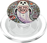 Be my Boo Illustration fantôme Saint-Valentin PopSockets PopGrip pour MagSafe