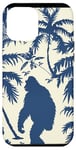 Coque pour iPhone 12 Pro Max Bleu Minimaliste Tropical Vintage Bigfoot Mythique Sasquatch