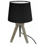 Lampe à Poser Trépied en Bois "Alexis" 31cm Noir