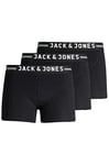 JACK & JONES Mens Sense Boxer Shorts - Black/Black/White - Small