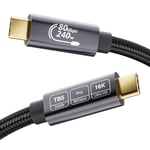 USB 4 V2.0 80Gbps Câble Thunderbolt 5 0,5m,Bande passante unidirectionnelle jusqu'à 120Gbps,Supporte 240W,Vidéo 16K@30Hz 8K@60Hz,profondeur de couleur 12 bits pour Thunderbolt 4,USB 4,eGPU.[W1148]