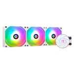 Aqua Elite 360 Blanc ARGB Liquid Refroidisseur de processeur liquide 360 AIO, 3 ventilateurs PWM 120 mm, roulement S-FDB, pour AMD/AM4/AM5, INTEL LGA1150/1151/1155/1156/1200/2011/1700