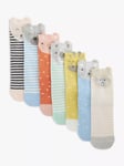 John Lewis Kids' Marl Cotton Rich Animal Ankle Socks, Pack of 7