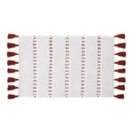 5 five simply smart Five Cotton Bathroom Mat with Tassels 50 x 75 cm Terracotta, White/Earth, cm