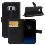 Samsung Galaxy S8 Plus PU Skinn Flipdeksel m. Kortholder - Svart