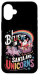 iPhone 16 Plus Christmas Unicorn Lover I Believe In Santa And Unicorns Case