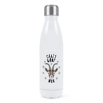 Crazy Goat Man Stars Double Wall Water Bottle Funny Animal Thermal