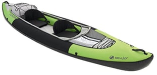 Sevylor Yukon kayak, Canoë Gonflable, Kayak Pliable pour 2 Personnes, Canoë, avec sac à Dos, Vert/Noir, 382 x 98 cm