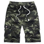 LBL Men's Cargo Shorts Casual Cotton Combat Shorts Camouflage Shorts with Multi Pockets APH006 Camo L