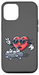 Coque pour iPhone 12/12 Pro Skateboard patineur coeur Saint-Valentin