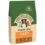 Ekonomipack: 2 x 10/12 kg James Wellbeloved hundfoder - Senior Turkey & Rice (2 x 12 kg)