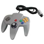 Manette de jeu pour Nintendo 64 - Contrôleur filaire à vibrations pour jeux classiques N64 - Gris