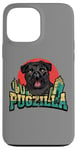 Coque pour iPhone 13 Pro Max Retro Pug Pugzilla Funny Dog Lover Japanese Movie Poster