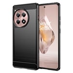 OnePlus 12R 5G - Fleksibel gummi cover - Børstet design - Sort